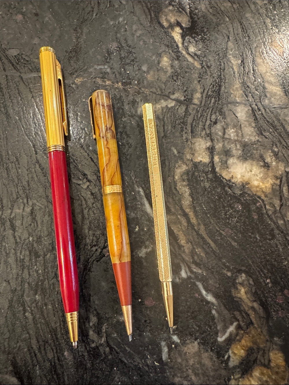 Vintage writing lot- Lufthansa Hexagonal Pencil and executive styles